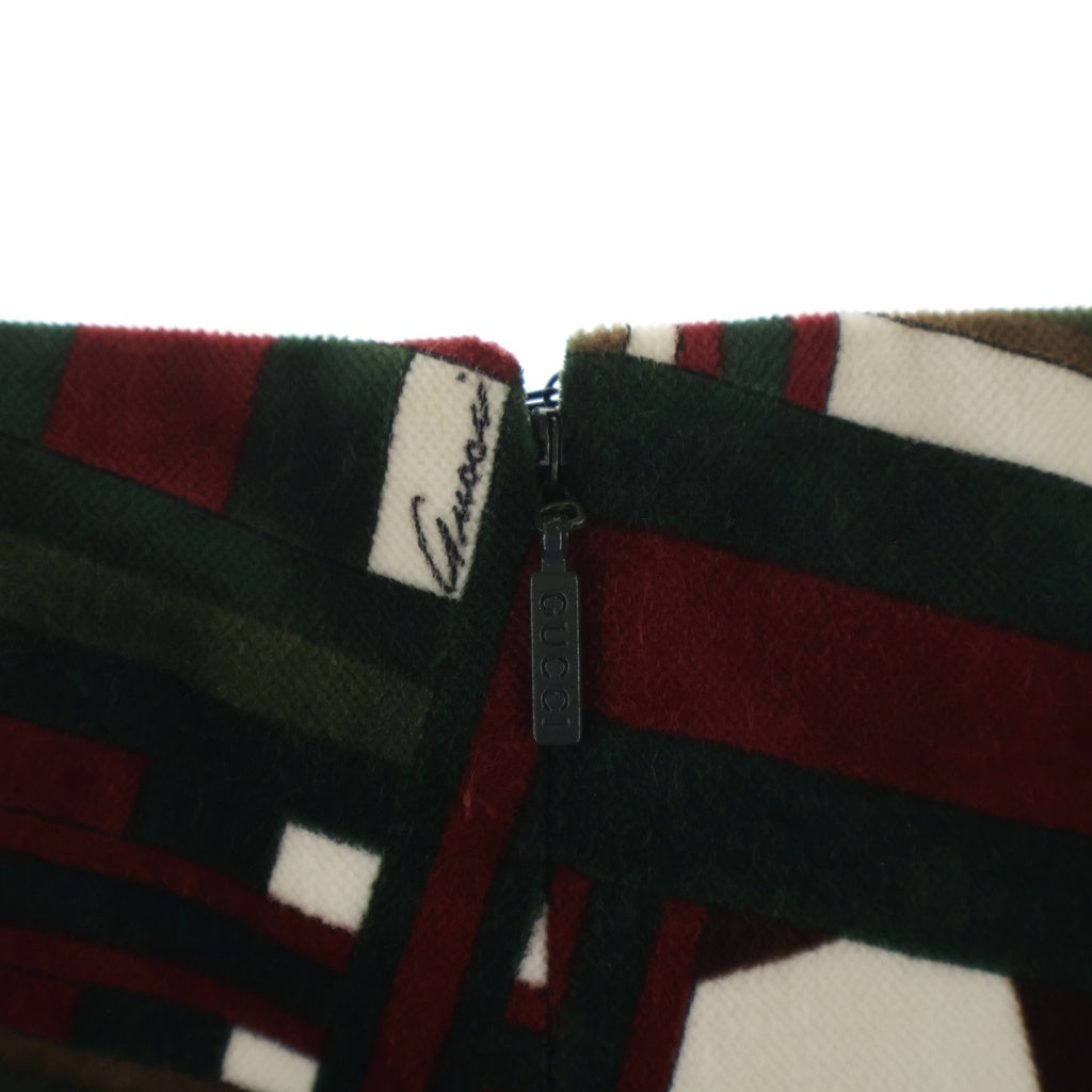 GUCCI(グッチ) ロゴボタン コットン ベルベット スカート #38 マルチカラー レディース