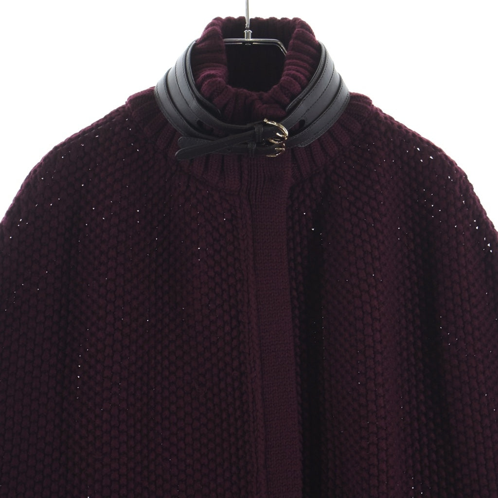 Salvatore Ferragamo(サルヴァトーレ フェラガモ) ガンチーニベルト ウール ポンチョニット カーディガン #S ボルドー レディース