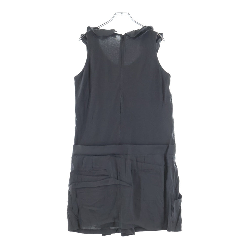 BRUNELLO CUCINELLI(ブルネロクチネリ) ノースリーブひざ丈 シルクワンピース グレー レディース