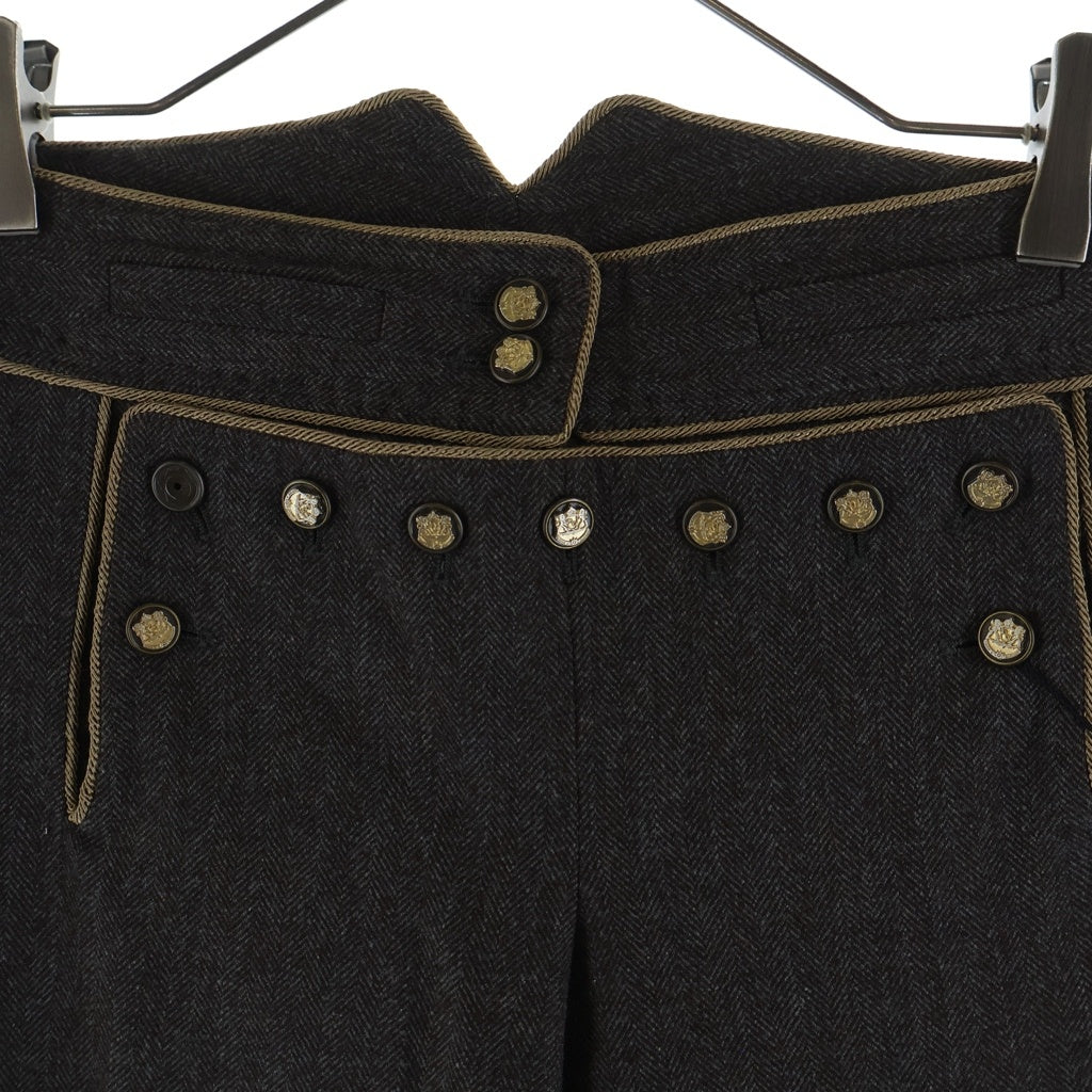 DOLCE & GABBANA(ドルチェアンドガッバーナ) ヘリンボーン ツイードウールスラックス ブラウン #40 レディース