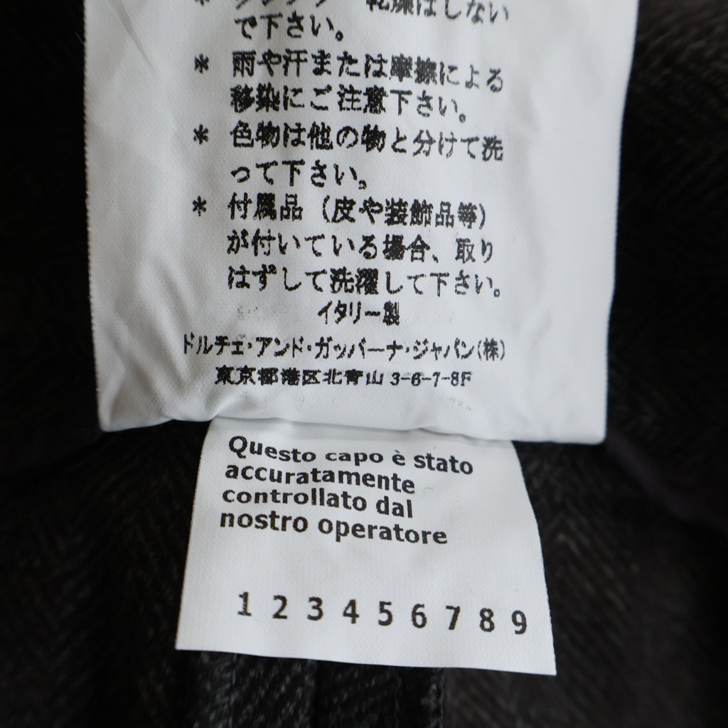 DOLCE & GABBANA(ドルチェアンドガッバーナ) ヘリンボーン ツイードウールスラックス ブラウン #40 レディース