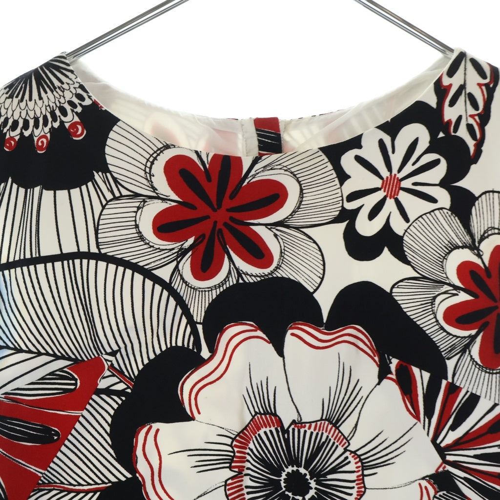 DOLCE & GABBANA(ドルチェアンドガッバーナ) 花柄ノースリーブワンピース ホワイト×ブラック×レッド #40 レディース