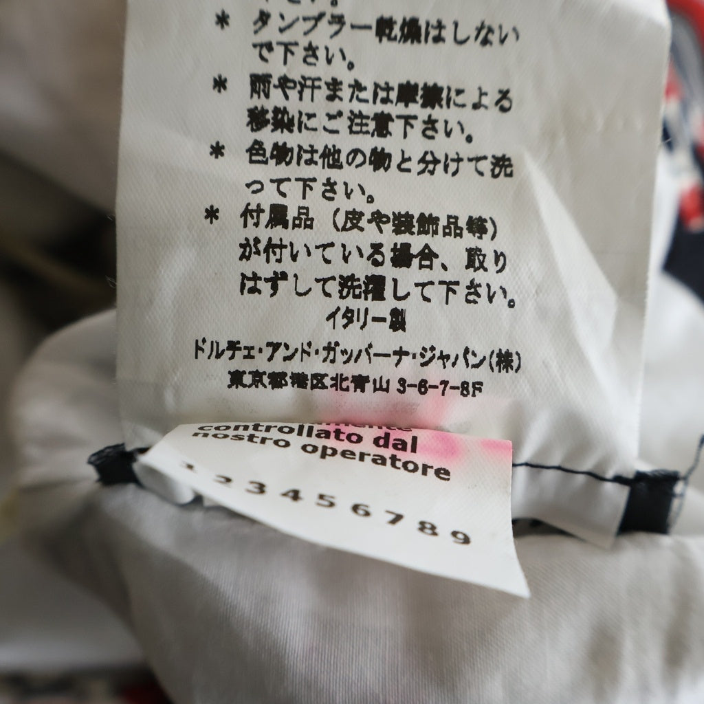 DOLCE & GABBANA(ドルチェアンドガッバーナ) 花柄ノースリーブワンピース ホワイト×ブラック×レッド #40 レディース