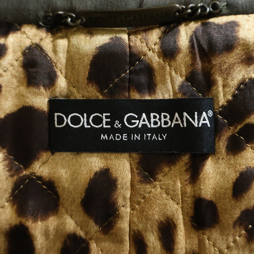 DOLCE & GABBANA(ドルチェアンドガッバーナ) 金ボタン エポレット ロングコート オリーブグリーン #42 レディース