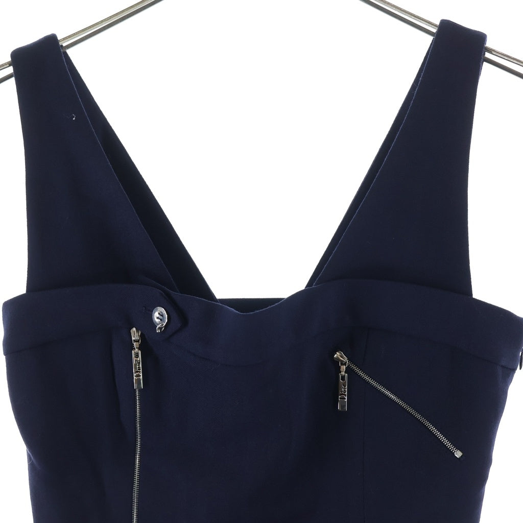 Christian Dior(クリスチャンディオール) マルチジップ ノースリーブロングワンピース ネイビー #38 4A12066331 レディース