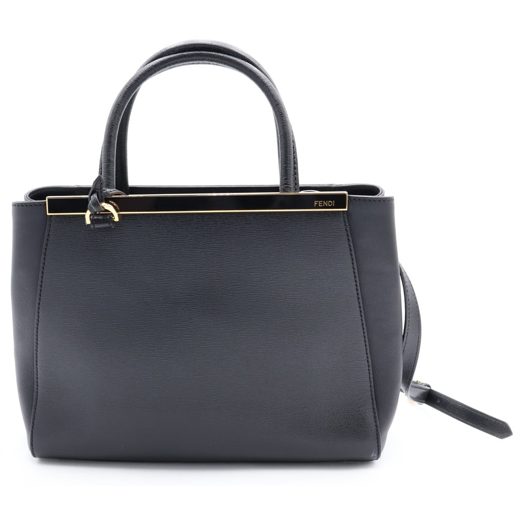 FENDI(フェンディ) プチトゥージュール 2way バック レザー ブラック ゴールド金具 8BH253 レディース
