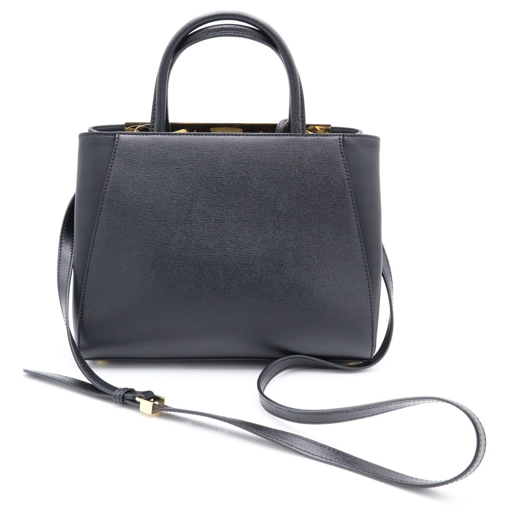 FENDI(フェンディ) プチトゥージュール 2way バック レザー ブラック ゴールド金具 8BH253 レディース