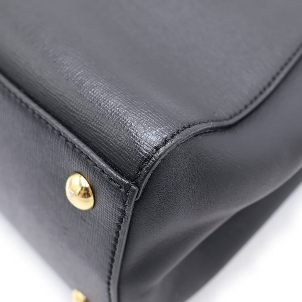 FENDI(フェンディ) プチトゥージュール 2way バック レザー ブラック ゴールド金具 8BH253 レディース