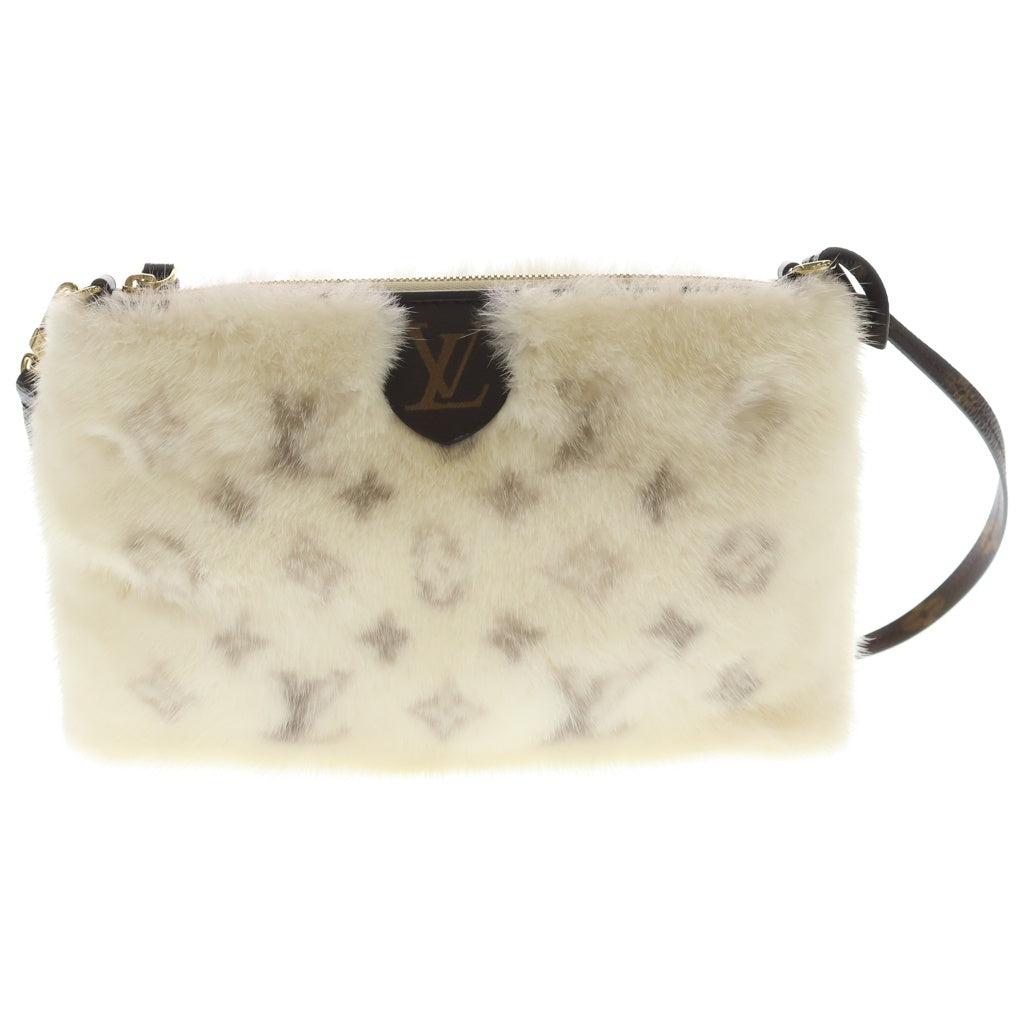 LOUIS VUITTON(ルイヴィトン) ネオポシェットミラ モノグラム ショルダーバック ミンク ファー ホワイト ゴールド金具 M59294 レディース