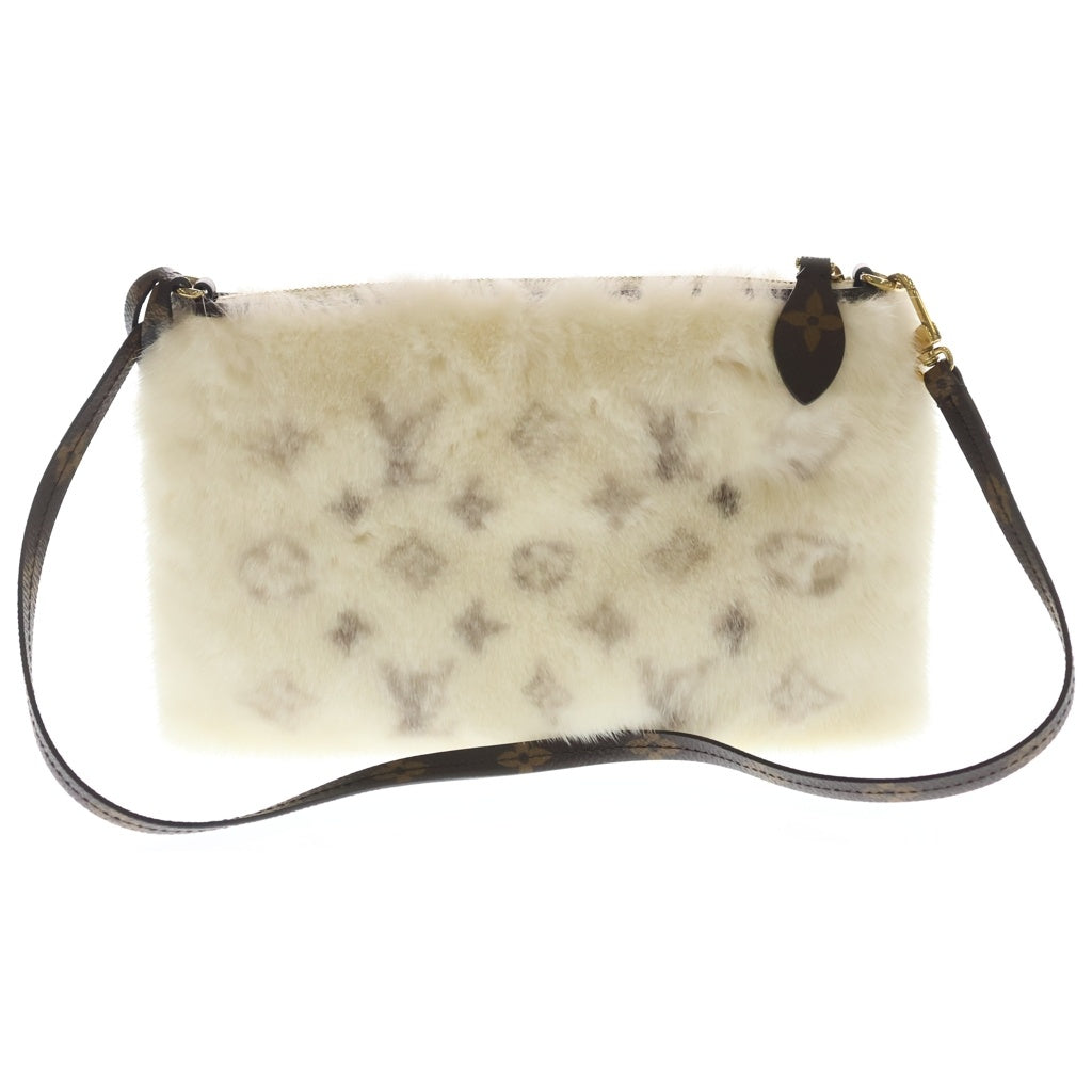 LOUIS VUITTON(ルイヴィトン) ネオポシェットミラ モノグラム ショルダーバック ミンク ファー ホワイト ゴールド金具 M59294 レディース