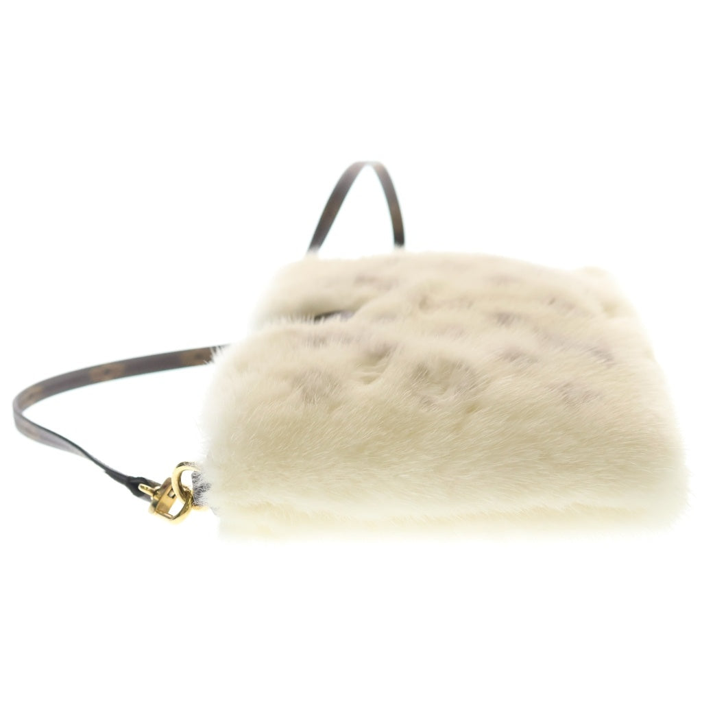LOUIS VUITTON(ルイヴィトン) ネオポシェットミラ モノグラム ショルダーバック ミンク ファー ホワイト ゴールド金具 M59294 レディース