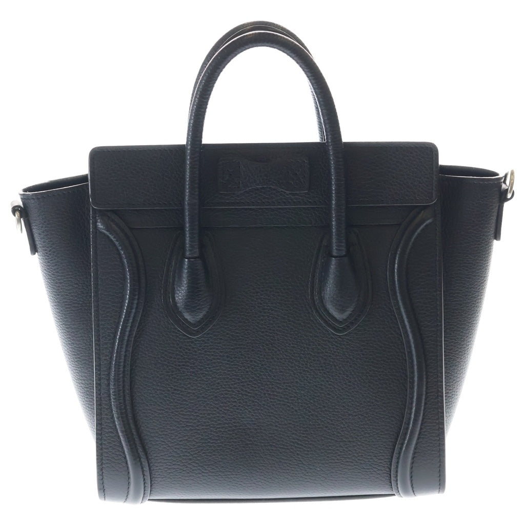 CELINE(セリーヌ) ラゲージ ナノ 2WAYバッグ ハンドバッグ ショルダーバッグ ブラック レザー シルバー金具 レディース