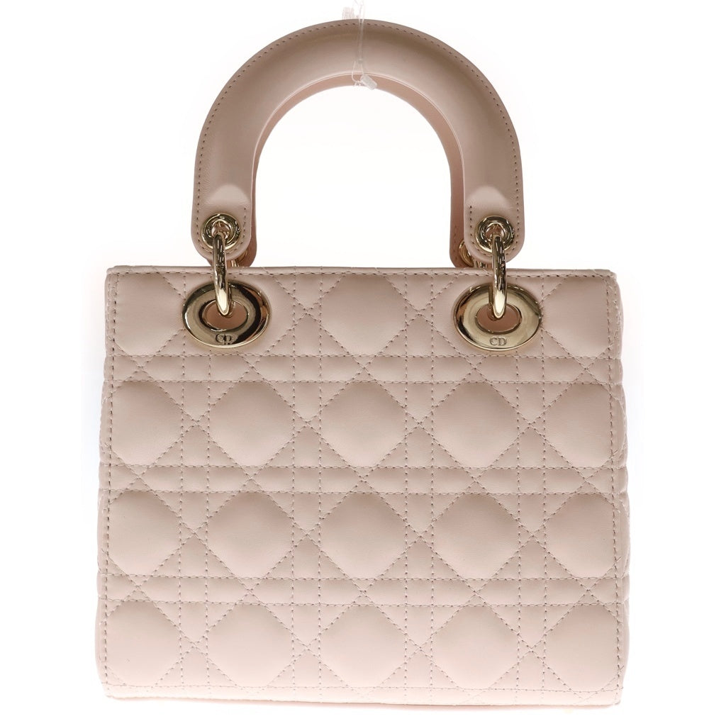 Christian Dior(クリスチャンディオール) MY LADY DIOR マイレディディオール カナージュ スモール ハンドバッグ ピンク レザー レディース