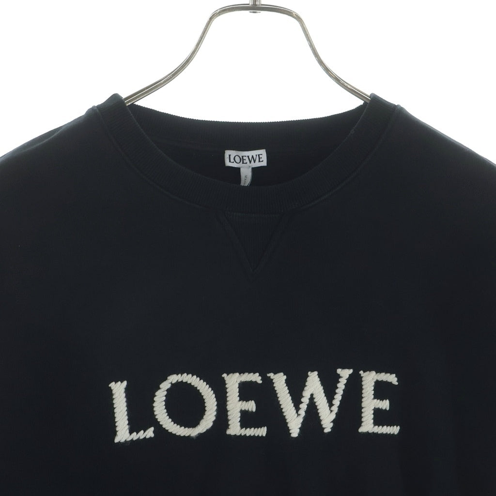 LOEWE(ロエベ) フロントロゴ刺繍 スウェット トレーナー ブラック H526Y24J26