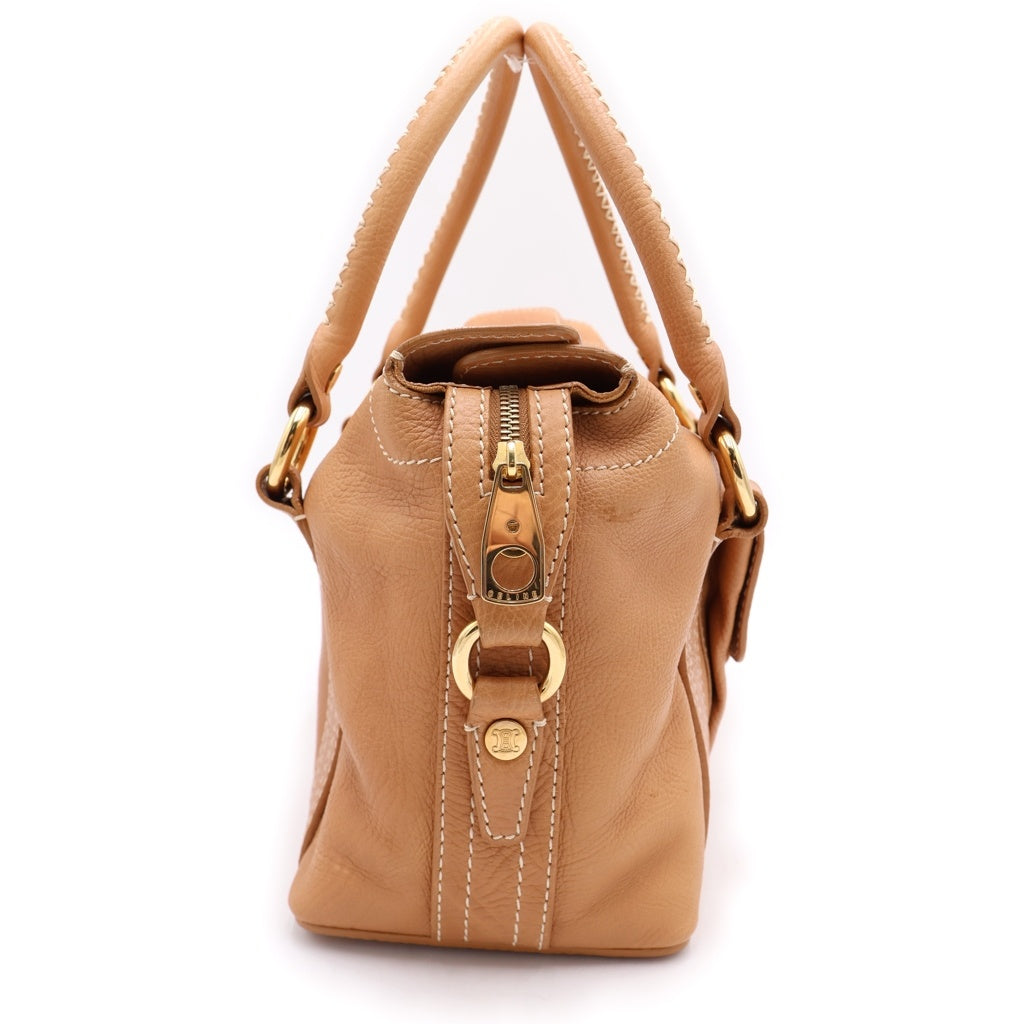CELINE(セリーヌ) ブギーバッグ ハンドバッグ キャメル ブラウン レザー ゴールド金具 レディース
