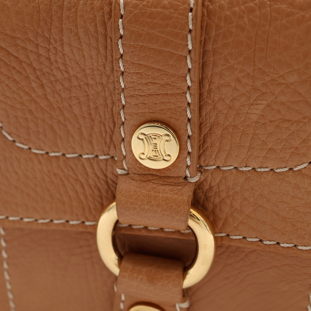CELINE(セリーヌ) ブギーバッグ ハンドバッグ キャメル ブラウン レザー ゴールド金具 レディース