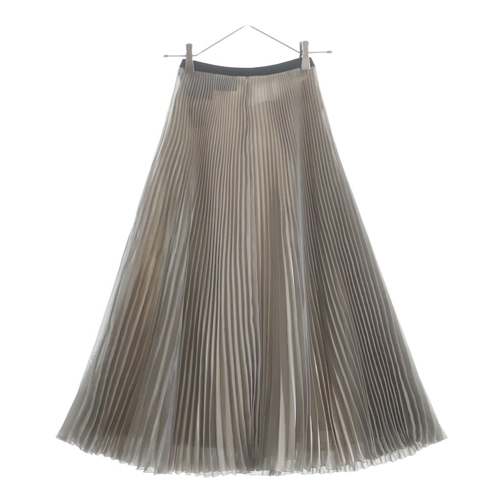 PRADA(プラダ) Pleated Skirt プリーツスカート ポリエステル ゴムウエスト シルバー P107V レディース