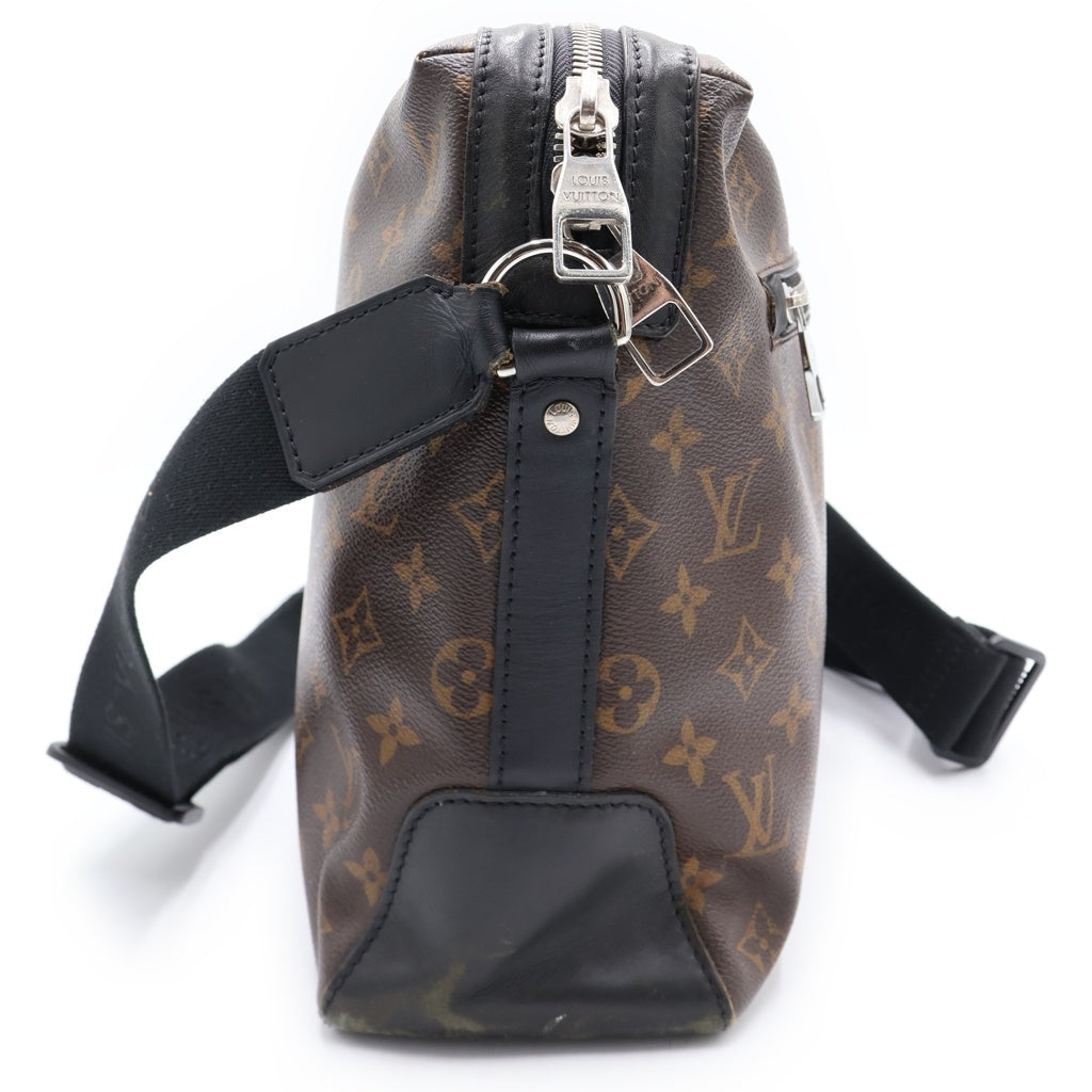 LOUIS VUITTON(ルイヴィトン) マカサー トーレス ショルダーバッグ ブラウン×ブラック レザー×PVC M40387 シルバー金具 レディース