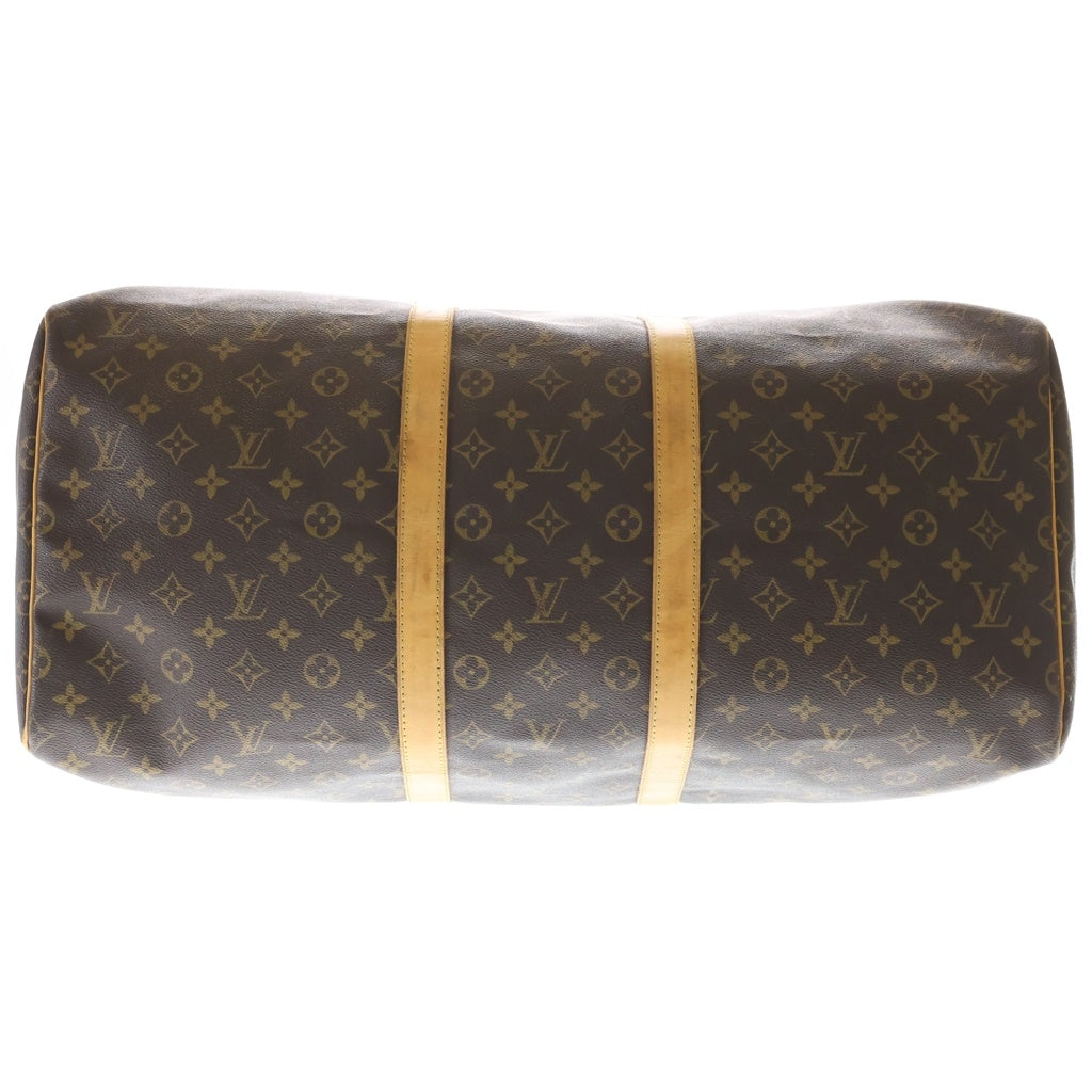 LOUIS VUITTON(ルイヴィトン) モノグラム キーポル55 ボストンバッグ ハンドバッグ トラベルバッグ ブラウン レザー×PVC M41424 ゴールド金具 レディース