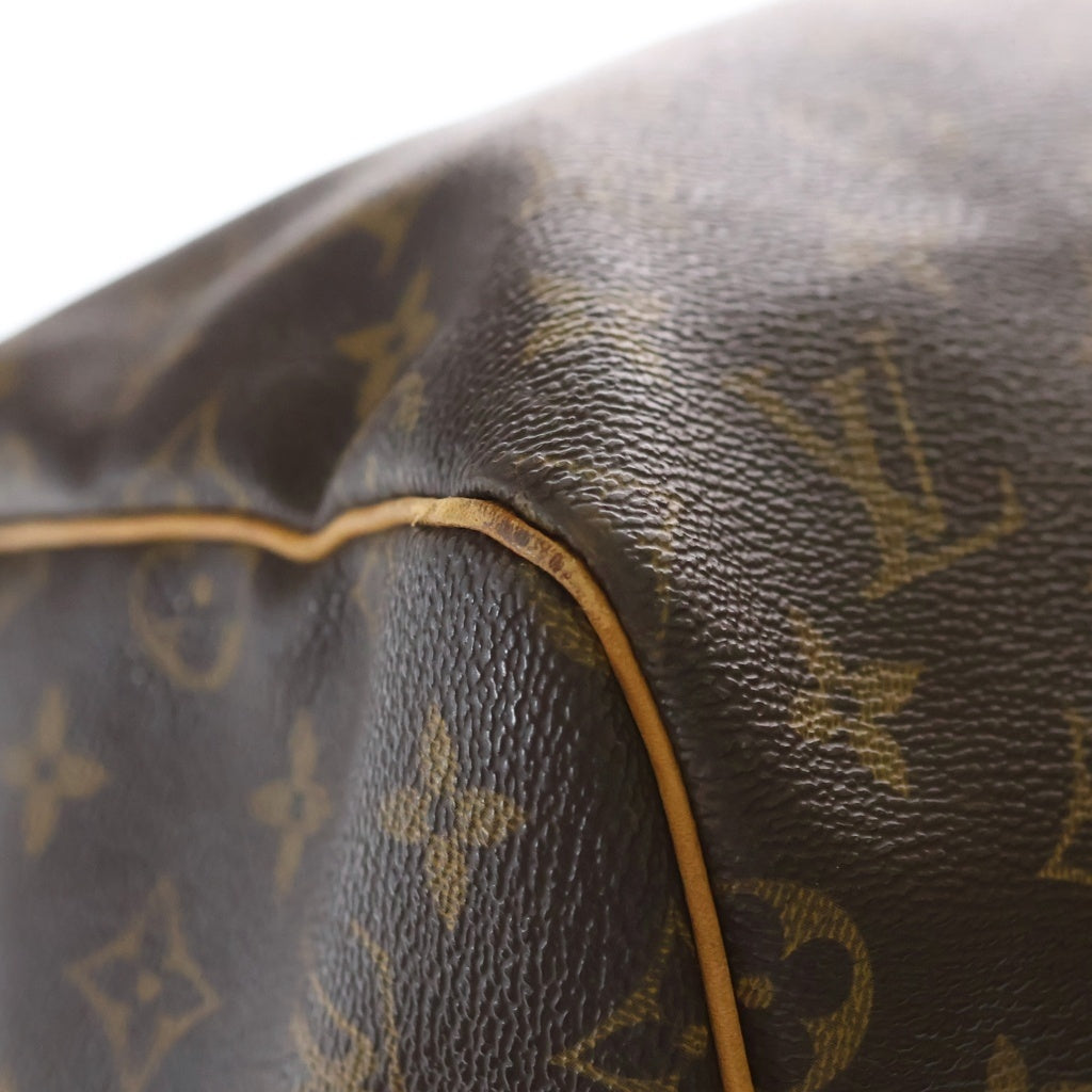 LOUIS VUITTON(ルイヴィトン) モノグラム キーポル55 ボストンバッグ ハンドバッグ トラベルバッグ ブラウン レザー×PVC M41424 ゴールド金具 レディース