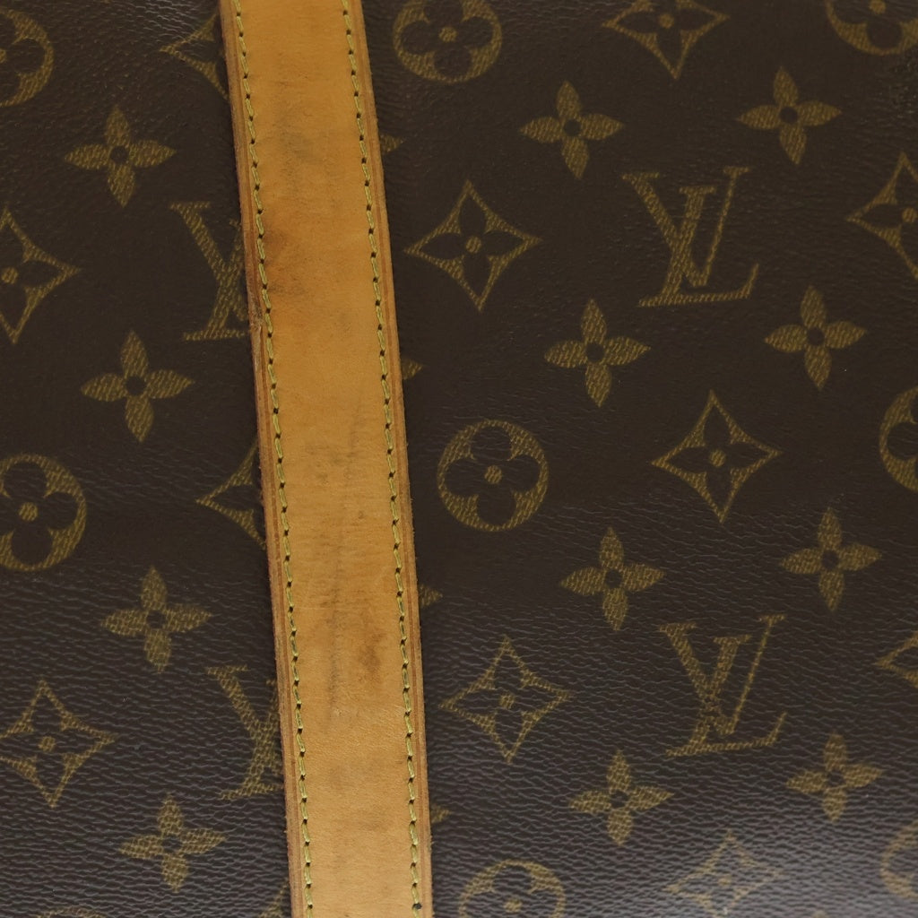 LOUIS VUITTON(ルイヴィトン) モノグラム キーポル55 ボストンバッグ ハンドバッグ トラベルバッグ ブラウン レザー×PVC M41424 ゴールド金具 レディース