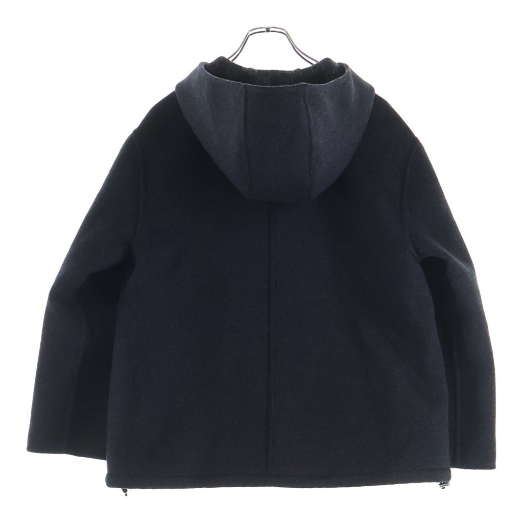 GUCCI(グッチ) 25AW ロゴ刺繍 シルク混ウール ジップアップ フーデッド ジャケット グレー 808884
