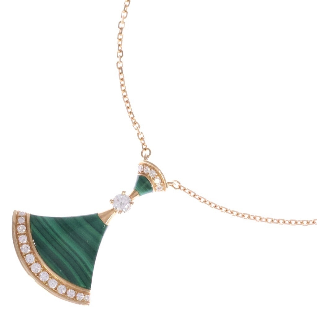 BVLGARI(ブルガリ) ディーヴァドリーム マラカイト ダイヤ ネックレス Au750PG 6.9g SY29MM 箱 レディース