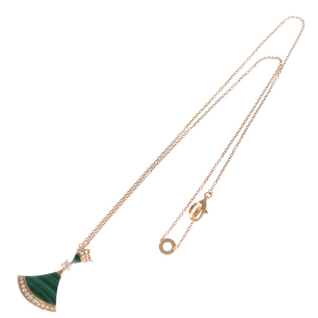 BVLGARI(ブルガリ) ディーヴァドリーム マラカイト ダイヤ ネックレス Au750PG 6.9g SY29MM 箱 レディース