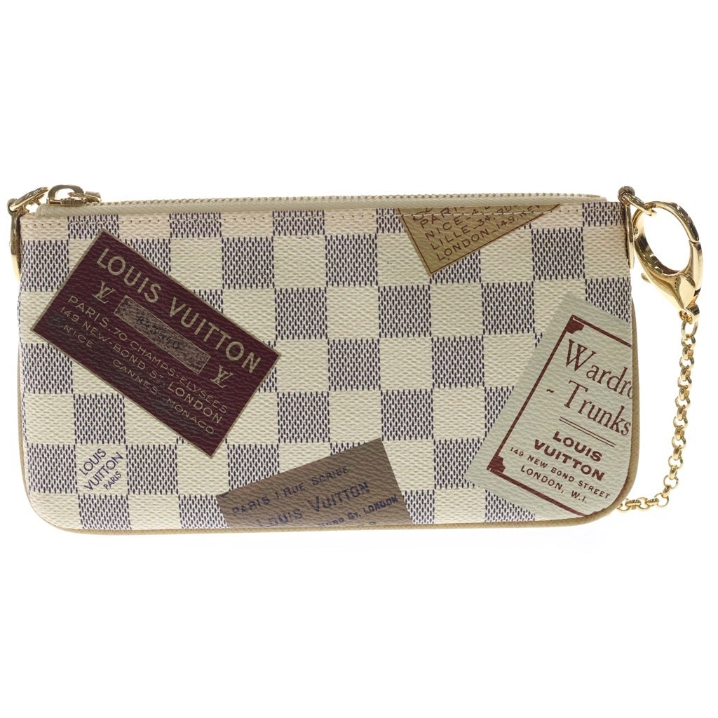 LOUIS VUITTON(ルイヴィトン) ダミエアズール ポシェットミラMM ミニハンドバッグ チェーンバッグ ケース アイボリー PVC N63078 ゴールド金具 レディース