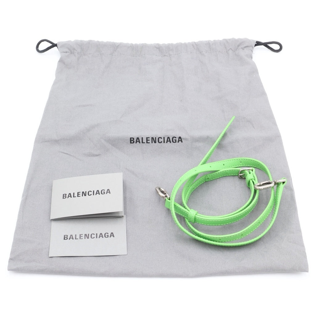 BALENCIAGA(バレンシアガ) アワーグラス スモール XS 2WAYハンドバッグ ショルダーバッグ グリーン レザー 593546 シルバー金具 レディース