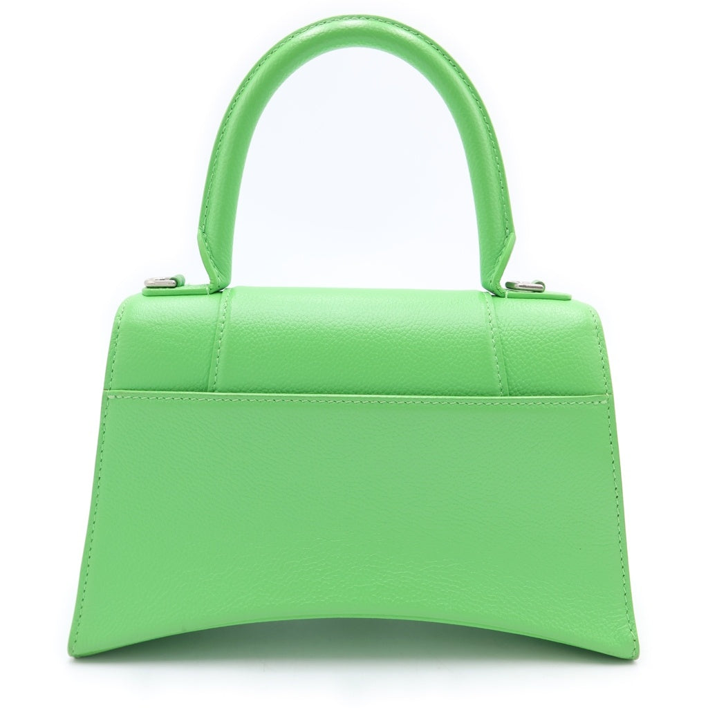 BALENCIAGA(バレンシアガ) アワーグラス スモール XS 2WAYハンドバッグ ショルダーバッグ グリーン レザー 593546 シルバー金具 レディース