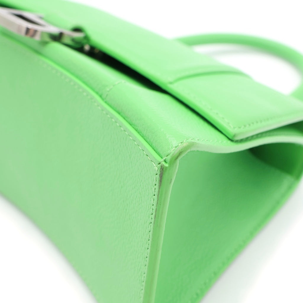 BALENCIAGA(バレンシアガ) アワーグラス スモール XS 2WAYハンドバッグ ショルダーバッグ グリーン レザー 593546 シルバー金具 レディース