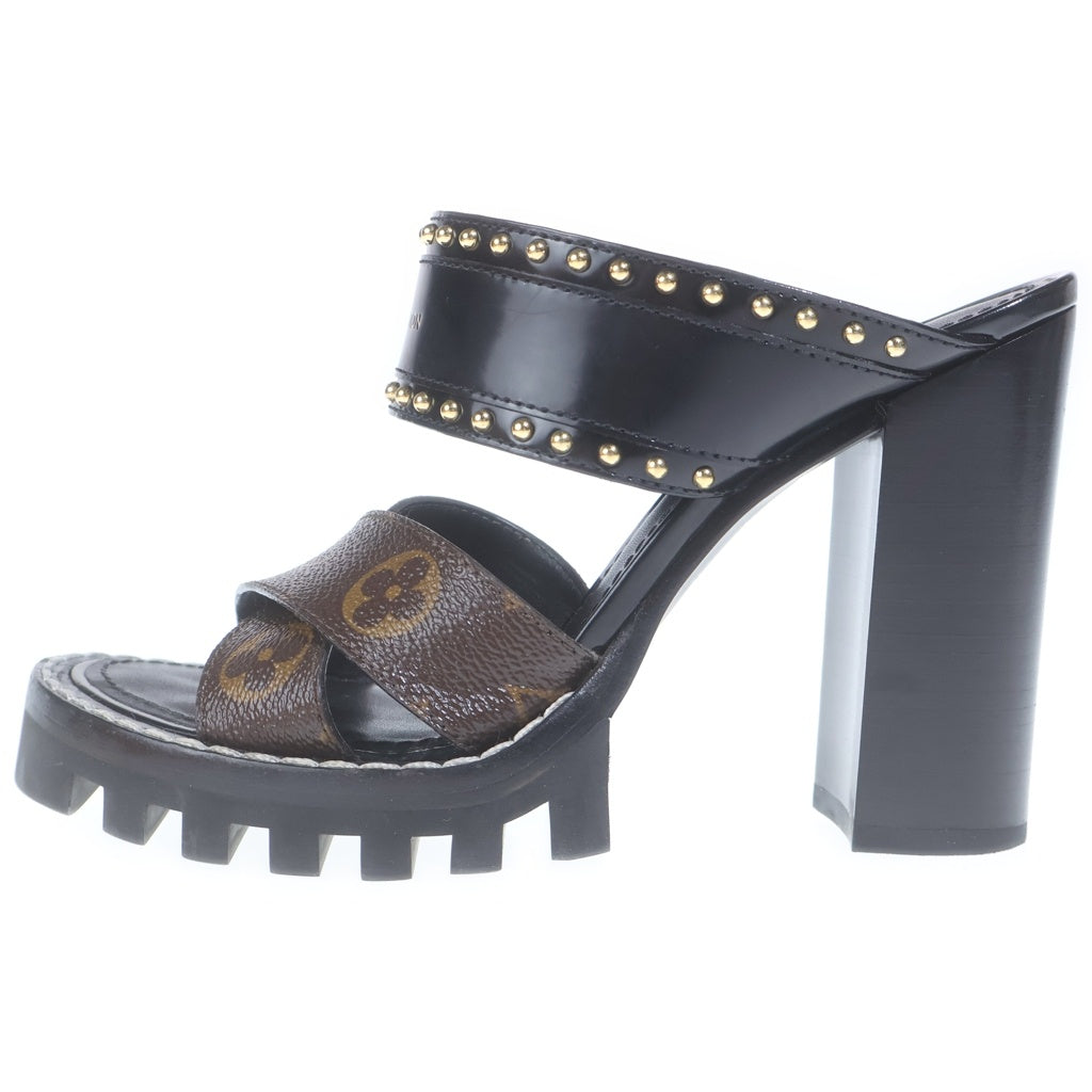 LOUIS VUITTON(ルイヴィトン) スタートレイル ライン ヒールサンダル シューズ ブラック/ブラウン MA1129 レディース