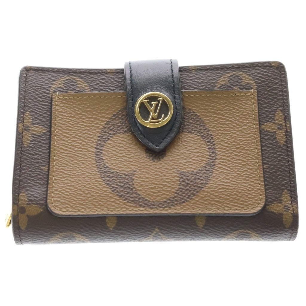 LOUIS VUITTON(ルイヴィトン) モノグラムリバース ポルトフォイユ・ジュリエットコンパクトウォレット 二つ折り財布 コインケース ブラウン PVC M69432 ゴールド金具