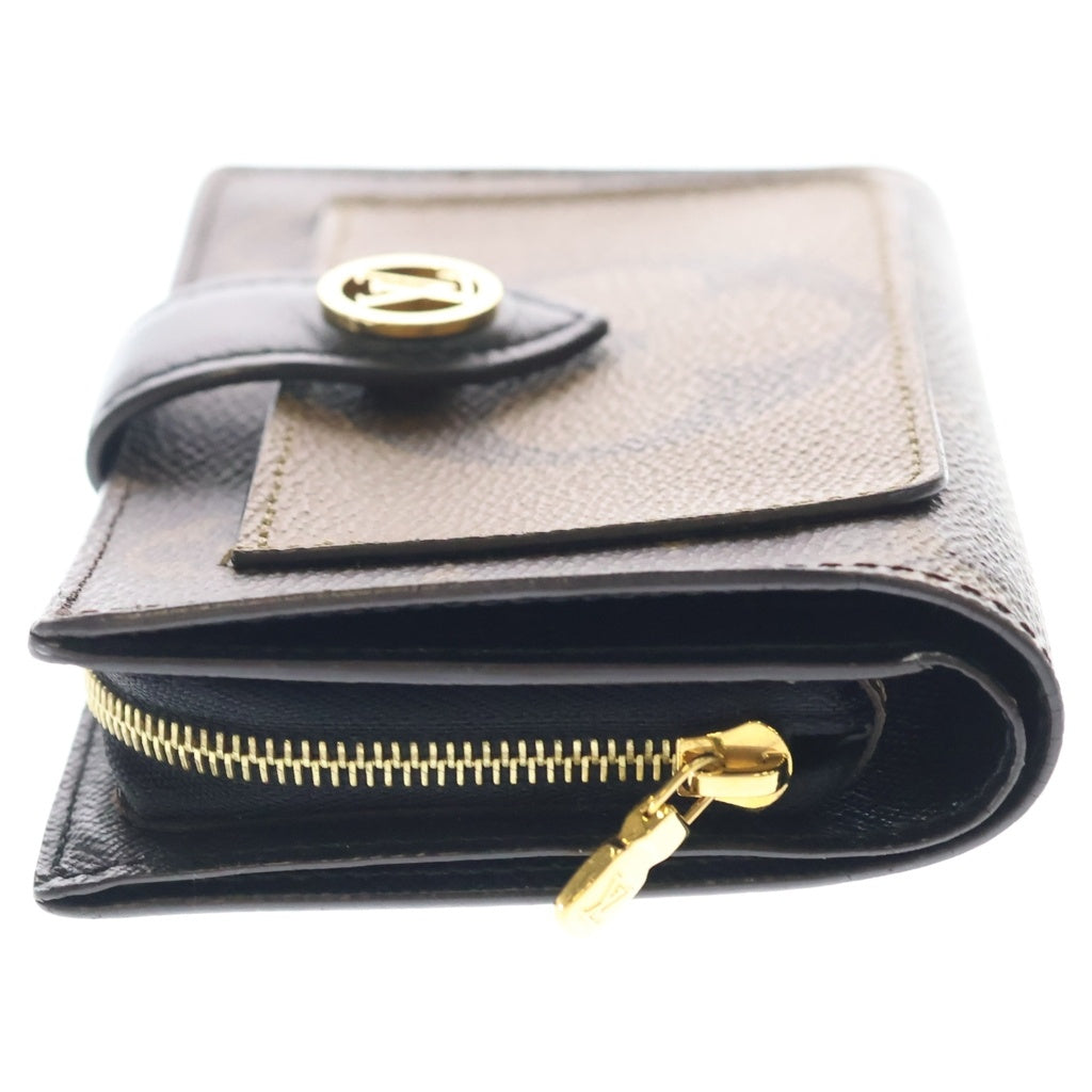 LOUIS VUITTON(ルイヴィトン) モノグラムリバース ポルトフォイユ・ジュリエットコンパクトウォレット 二つ折り財布 コインケース ブラウン PVC M69432 ゴールド金具