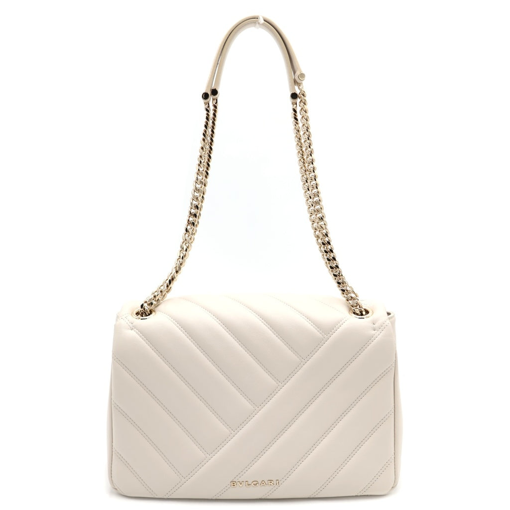 BVLGARI(ブルガリ) セルペンティ カボション チェーン ショルダー バック レザー ホワイト レディース