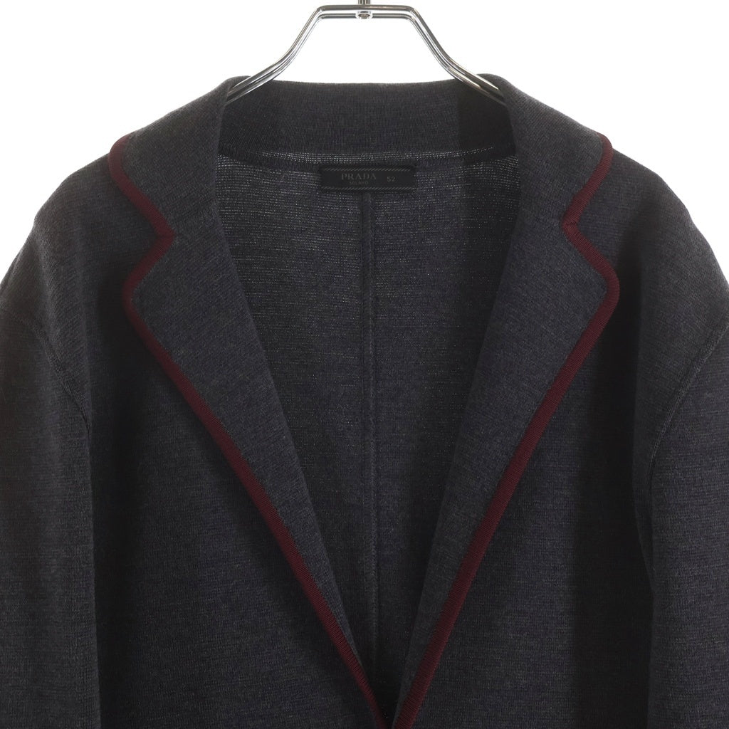 PRADA(プラダ) ウールニット 2B テーラード ジャケット グレー