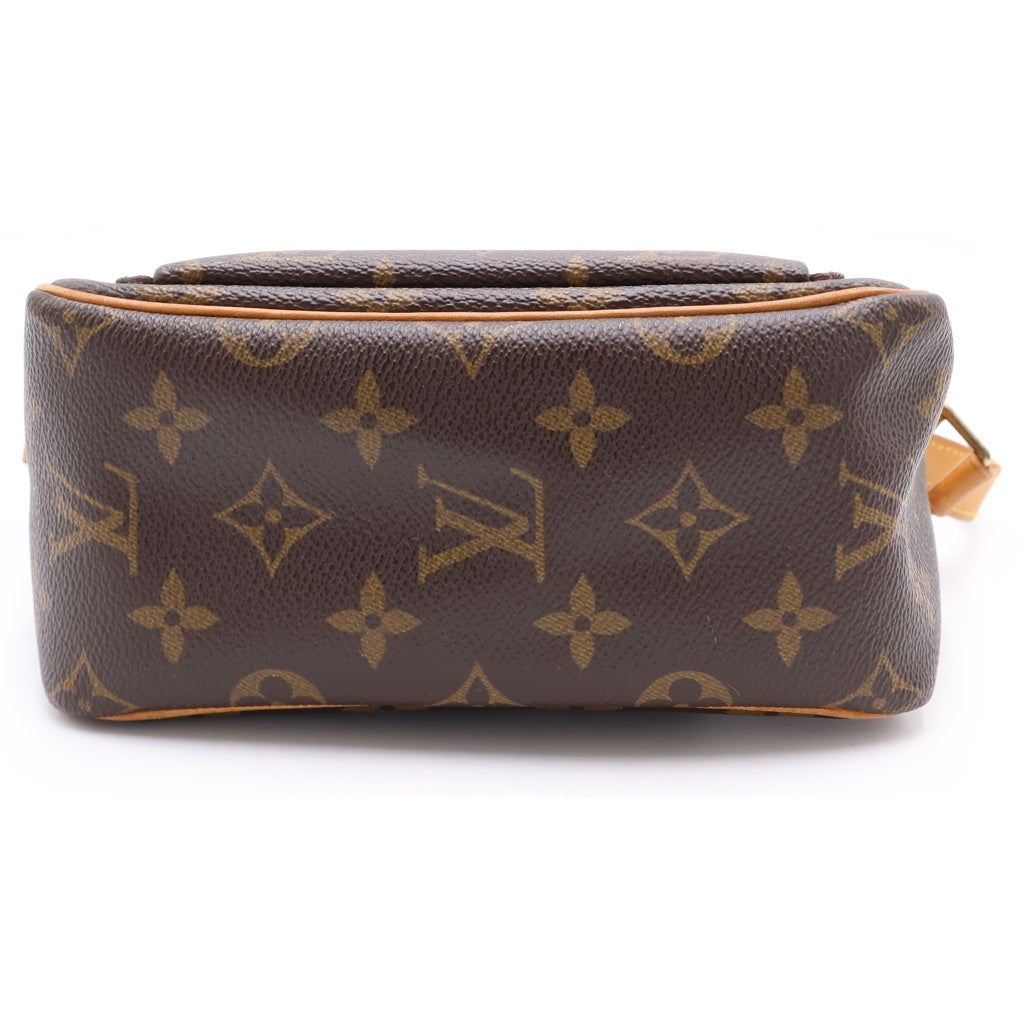 LOUIS VUITTON(ルイヴィトン) モノグラム ヴィバシテPM ショルダーバッグ ミニバッグ ブラウン レザー×PVC M51165 ゴールド金具 レディース
