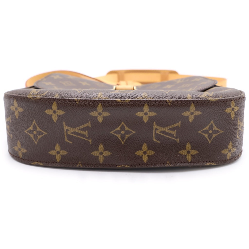 LOUIS VUITTON(ルイヴィトン) モノグラム サンクルーGM ショルダーバッグ ブラウン レザー×PVC M51242 ゴールド金具 レディース