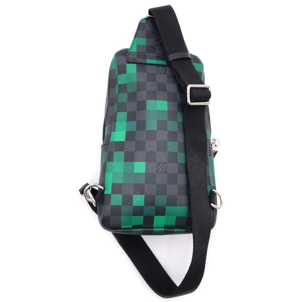 LOUIS VUITTON(ルイヴィトン) ダミエ グラフィット ピクセル アヴェニュー スリングバッグ PVC レザー ショルダーバッグ ブラック/グリーン N40069