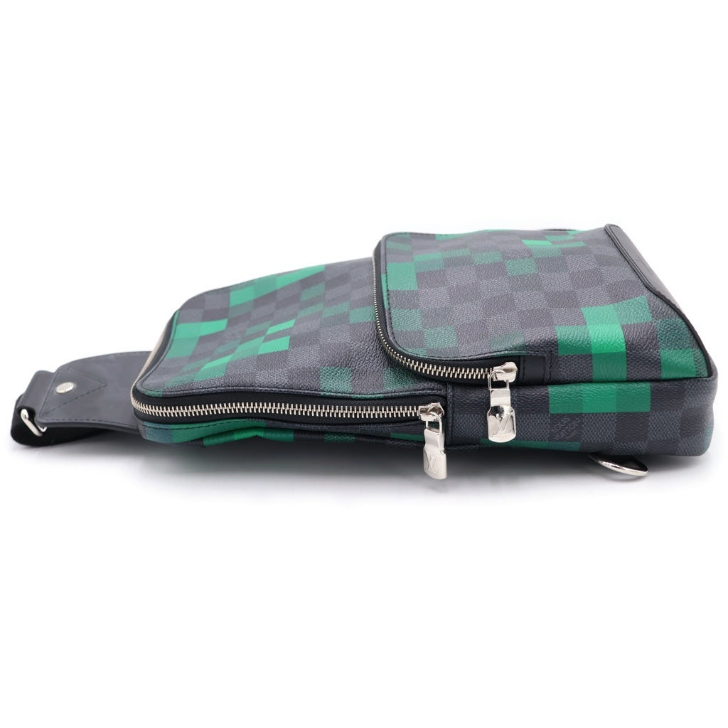 LOUIS VUITTON(ルイヴィトン) ダミエ グラフィット ピクセル アヴェニュー スリングバッグ PVC レザー ショルダーバッグ ブラック/グリーン N40069