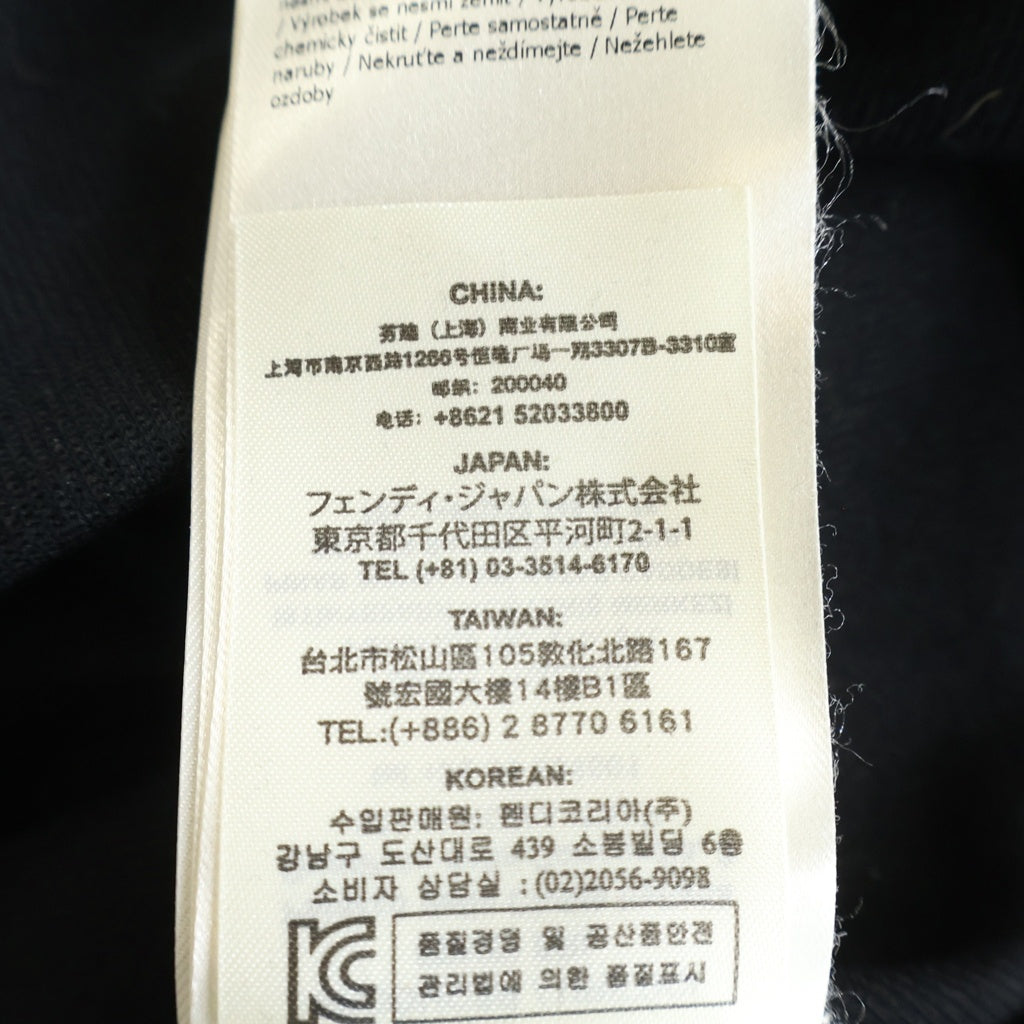 FENDI(フェンディ) ズッカ柄切り替え ジップフーディ パーカー ブラック #M FAF526 A544 レディース