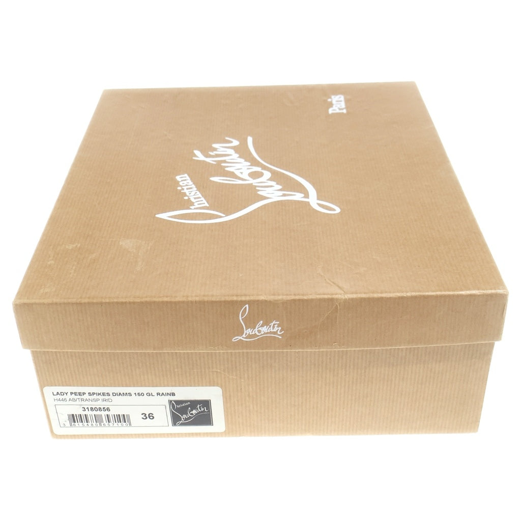 CHRISTIAN LOUBOUTIN(クリスチャンルブタン) スパイクスタッズ オープントゥ ヒール パンプス サンダル シューズ シルバー レディース