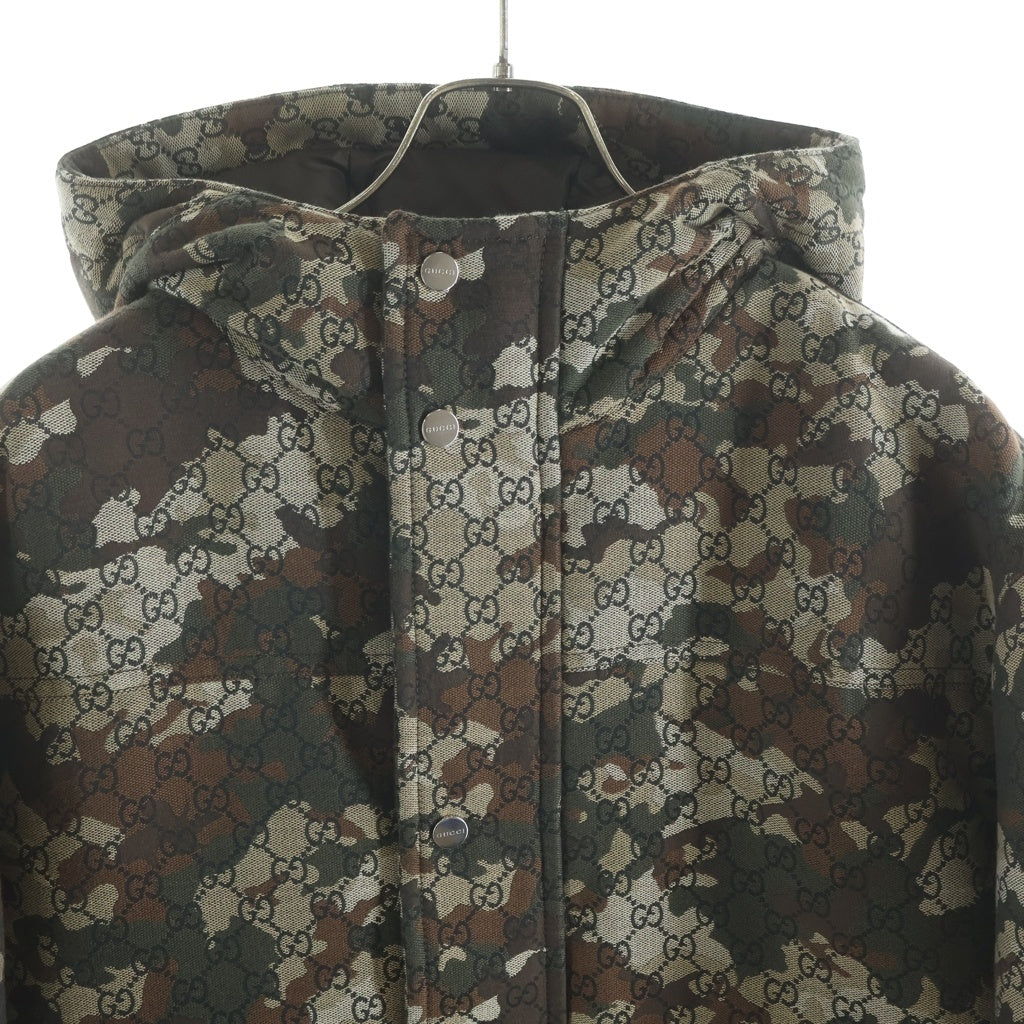 GUCCI(グッチ) GGマーブル パデットジャケット ブラウン/カーキ 48 851258