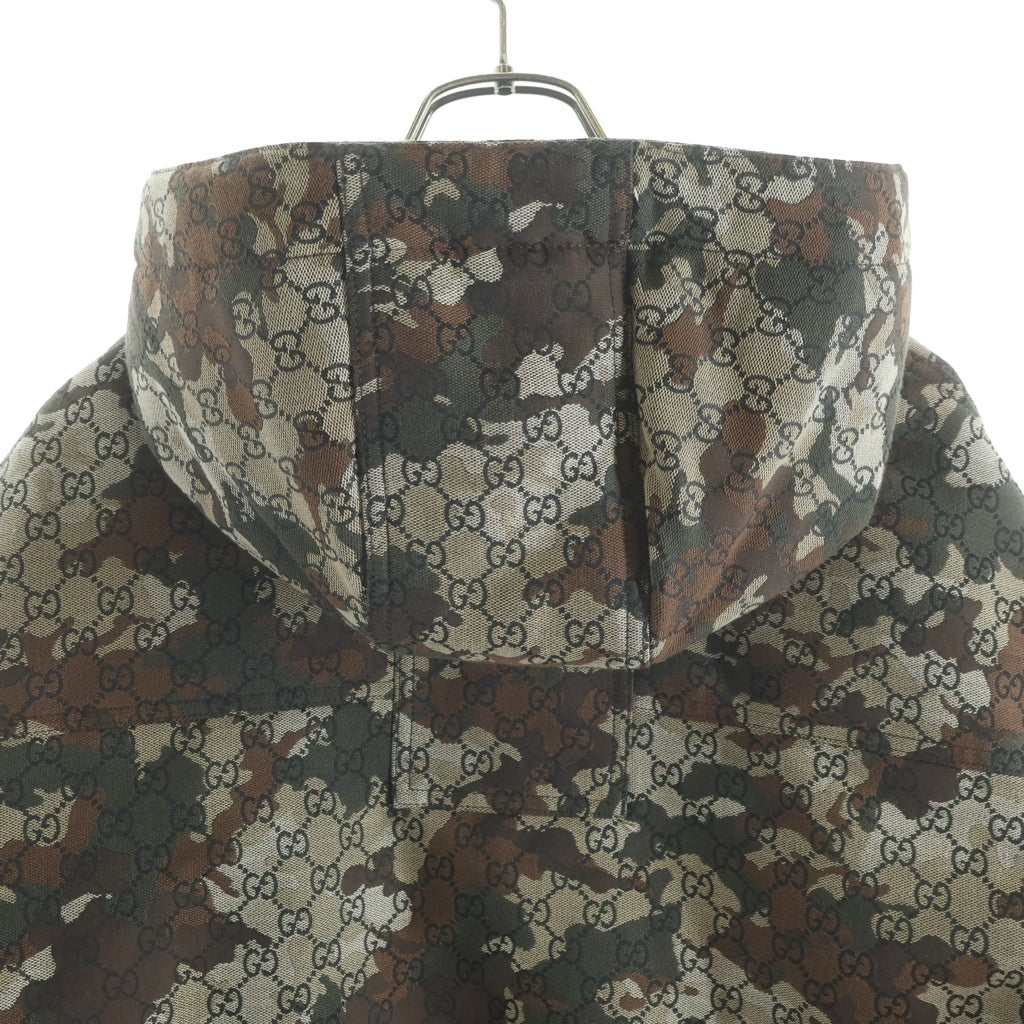 GUCCI(グッチ) GGマーブル パデットジャケット ブラウン/カーキ 48 851258