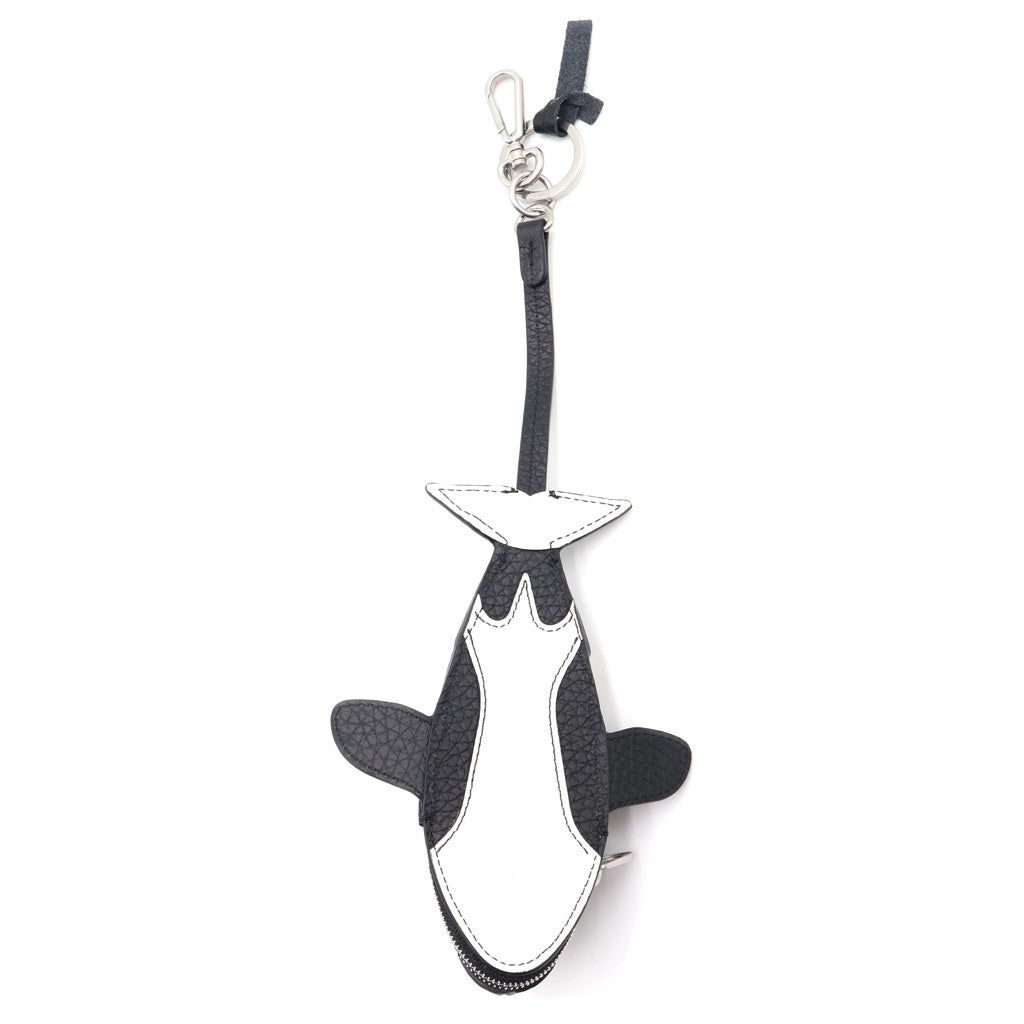 Mulberry(マルベリー) Orca Keyring シャチ キーリング キーホルダー レザー ブラック/ホワイト RK5922