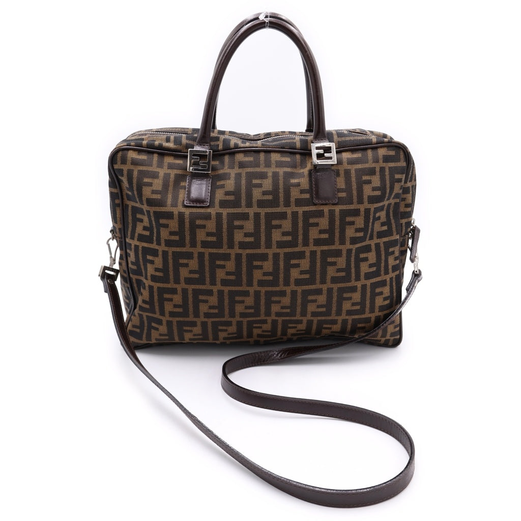 FENDI(フェンディ) 2wayバック ハンドバック ズッカ柄 キャンバス ブラウン レディース