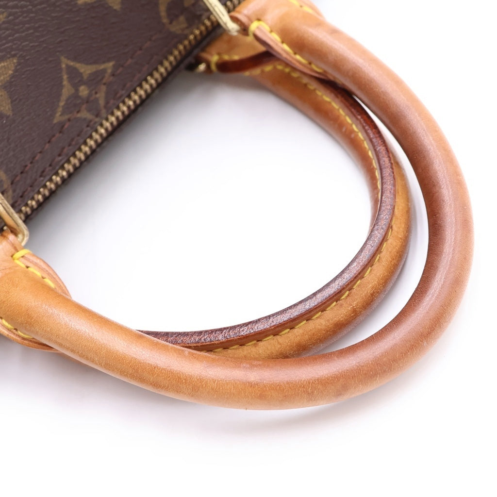 LOUIS VUITTON(ルイヴィトン) モノグラム スピーディ25 ボストンバッグ ミニバッグ ブラウン レザー×PVC M41528 ゴールド金具