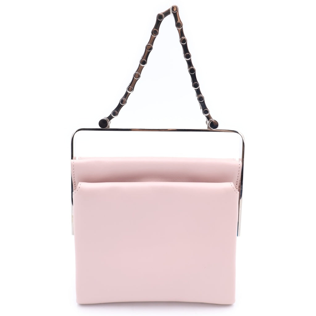 BALENCIAGA(バレンシアガ) バイクチェーンハンドル 2WAYショルダーバッグ ハンドバッグ ピンク レザー シルバー金具 レディース