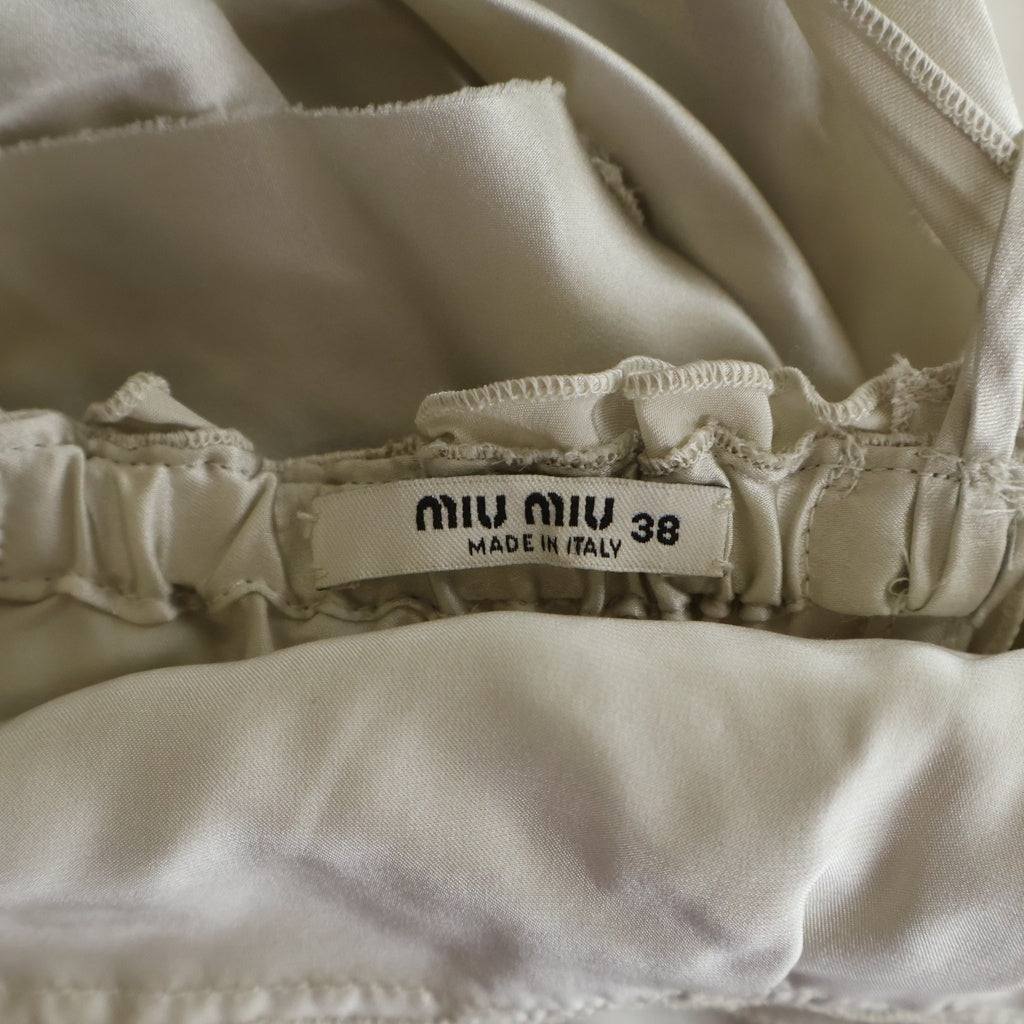 miumiu(ミュウミュウ) ノースリーブ シルクワンピース ドレス キャミソール アイボリー MF192 レディース